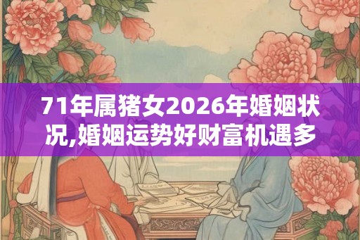 71年属猪女2026年婚姻状况,婚姻运势好财富机遇多 71年属猪女2026年婚姻状况,婚姻运势好财富机遇多