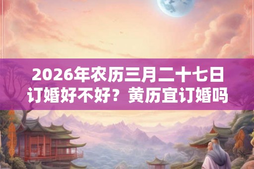 2026年农历三月二十七日订婚好不好？黄历宜订婚吗？