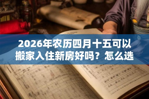 2026年农历四月十五可以搬家入住新房好吗？怎么选择搬家吉日？