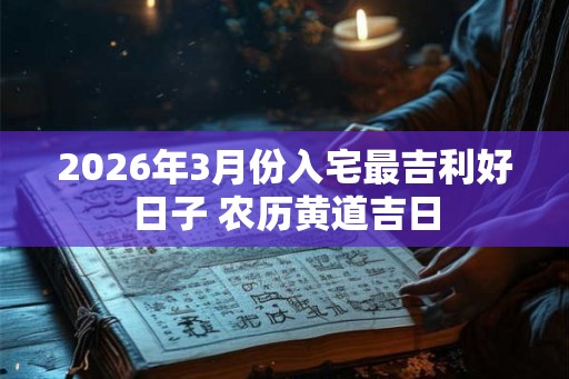 2026年3月份入宅最吉利好日子 农历黄道吉日