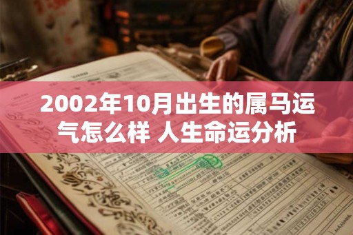 2002年10月出生的属马运气怎么样 人生命运分析