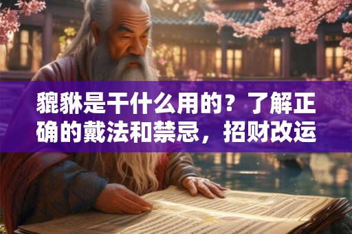 貔貅是干什么用的?了解正确的戴法和禁忌,招财改运利器 貔貅是干什么用的?了解正确的戴法和禁忌,招财改运利器