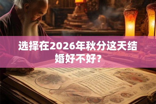选择在2026年秋分这天结婚好不好？