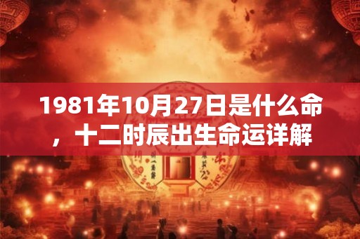 1981年10月27日是什么命，十二时辰出生命运详解