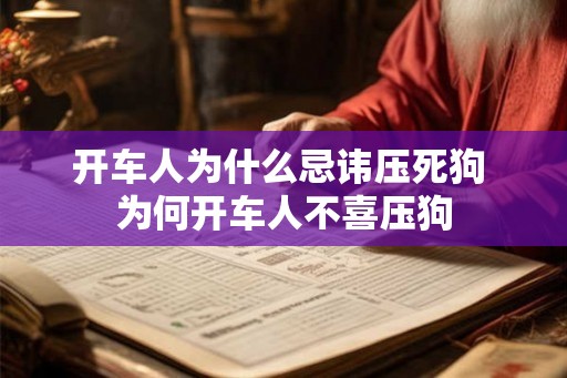 开车人为什么忌讳压死狗 为何开车人不喜压狗