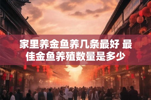 家里养金鱼养几条最好 最佳金鱼养殖数量是多少