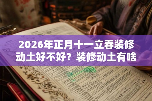 2026年正月十一立春装修动土好不好？装修动土有啥讲究？