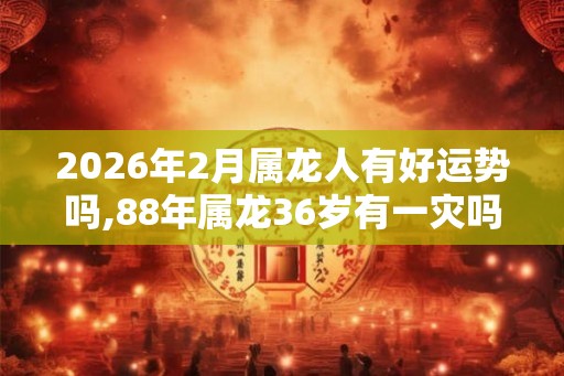 2026年2月属龙人有好运势吗,88年属龙36岁有一灾吗