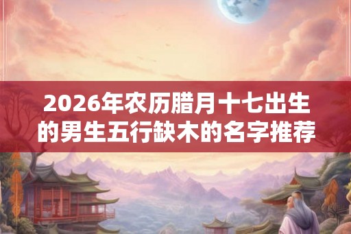 2026年农历腊月十七出生的男生五行缺木的名字推荐