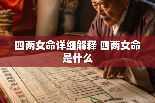 四两女命详细解释 四两女命是什么