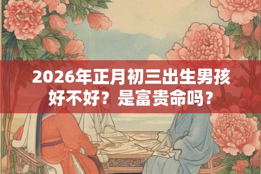 2026年正月初三出生男孩好不好？是富贵命吗？