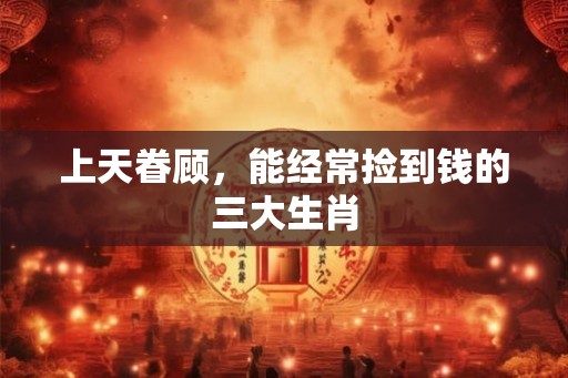 上天眷顾，能经常捡到钱的三大生肖