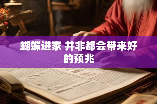 蝴蝶进家 并非都会带来好的预兆 蝴蝶进家 并非都会带来好的预兆