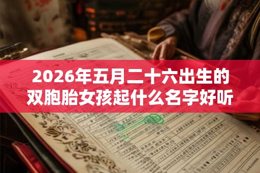 2026年五月二十六出生的双胞胎女孩起什么名字好听，五行属什么