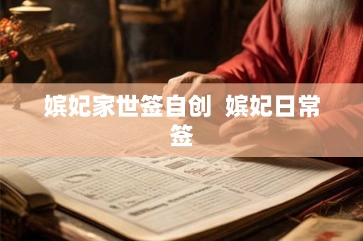 嫔妃家世签自创  嫔妃日常签
