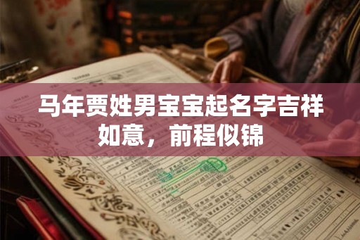 马年贾姓男宝宝起名字吉祥如意，前程似锦