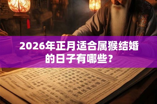 2026年正月适合属猴结婚的日子有哪些？