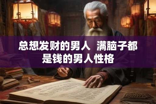 总想发财的男人  满脑子都是钱的男人性格