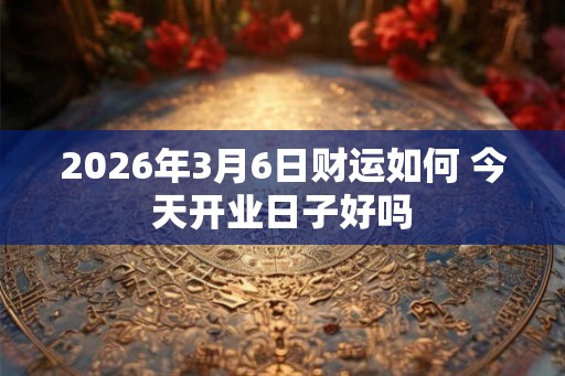 2026年3月6日财运如何 今天开业日子好吗 2026年3月6日财运如何 今天开业日子好吗