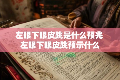 左眼下眼皮跳是什么预兆 左眼下眼皮跳预示什么 左眼下眼皮跳是什么预兆 左眼下眼皮跳预示什么