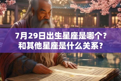 7月29日出生星座是哪个？和其他星座是什么关系？