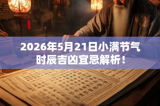 2026年5月21日小满节气时辰吉凶宜忌解析！
