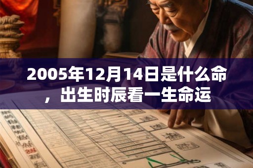 2005年12月14日是什么命，出生时辰看一生命运