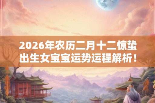 2026年农历二月十二惊蛰出生女宝宝运势运程解析！