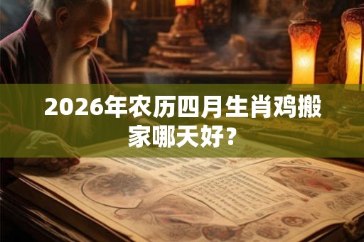 2026年农历四月生肖鸡搬家哪天好？