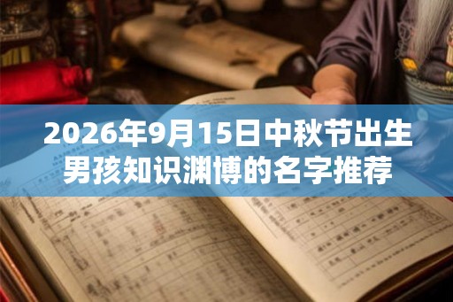 2026年9月15日中秋节出生男孩知识渊博的名字推荐 2026年9月15日中秋节出生男孩知识渊博的名字推荐