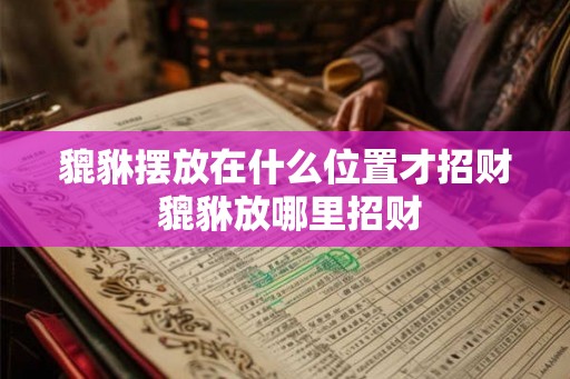 貔貅摆放在什么位置才招财 貔貅放哪里招财