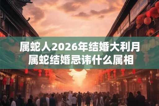 属蛇人2026年结婚大利月 属蛇结婚忌讳什么属相