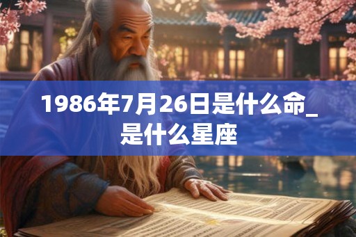 1986年7月26日是什么命_是什么星座