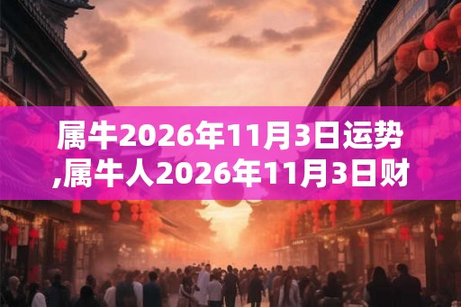 属牛2026年11月3日运势,属牛人2026年11月3日财运,生肖牛2026年11月3日运势