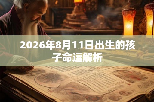 2026年8月11日出生的孩子命运解析