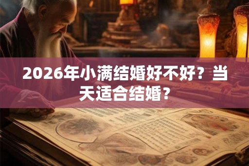2026年小满结婚好不好?当天适合结婚? 2026年小满结婚好不好?当天适合结婚?