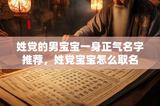 姓党的男宝宝一身正气名字推荐，姓党宝宝怎么取名