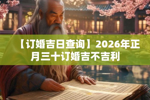 【订婚吉日查询】2026年正月三十订婚吉不吉利