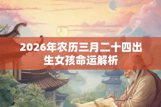 2026年农历三月二十四出生女孩命运解析