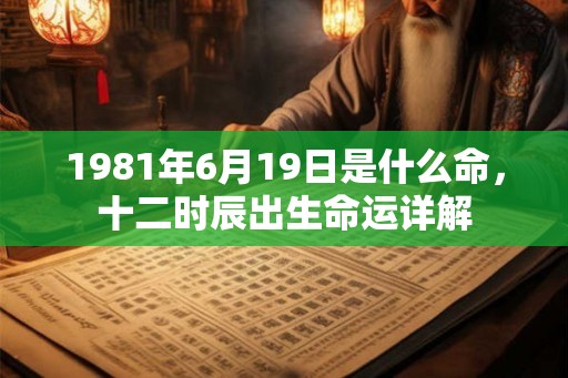 1981年6月19日是什么命，十二时辰出生命运详解