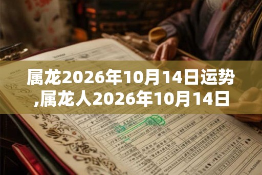 属龙2026年10月14日运势,属龙人2026年10月14日财运,生肖龙2026年10月14日运势
