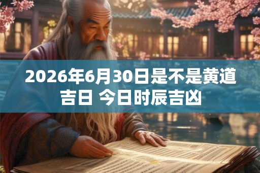2026年6月30日是不是黄道吉日 今日时辰吉凶 2026年6月30日是不是黄道吉日 今日时辰吉凶