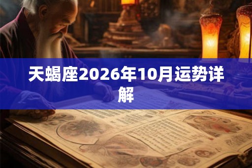 天蝎座2026年10月运势详解