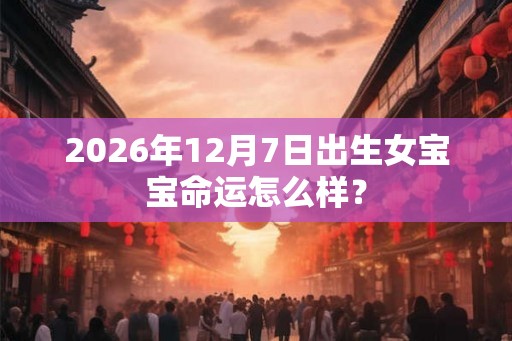 2026年12月7日出生女宝宝命运怎么样？