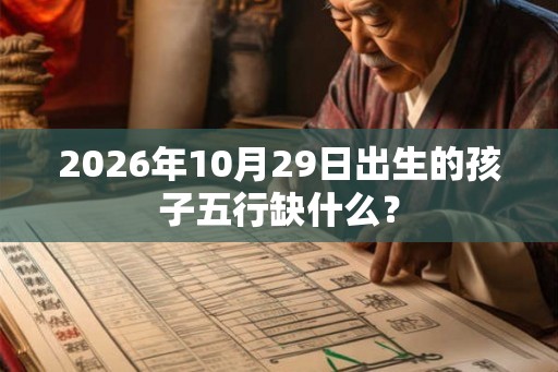 2026年10月29日出生的孩子五行缺什么？