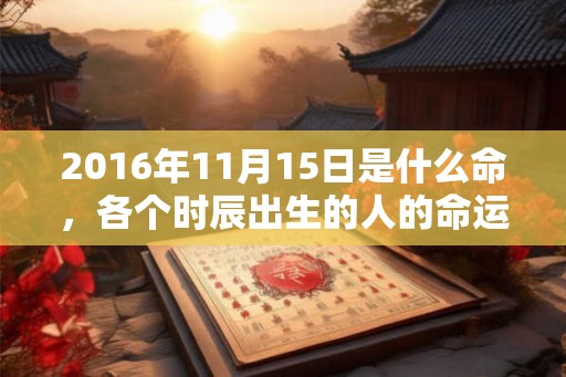 2016年11月15日是什么命,各个时辰出生的人的命运 2016年11月15日是什么命,各个时辰出生的人的命运