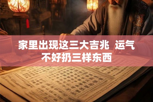 家里出现这三大吉兆  运气不好扔三样东西