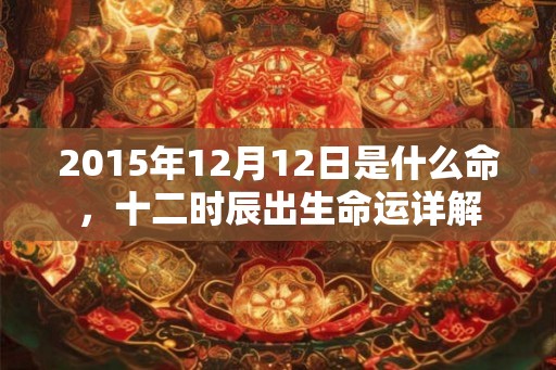 2015年12月12日是什么命，十二时辰出生命运详解