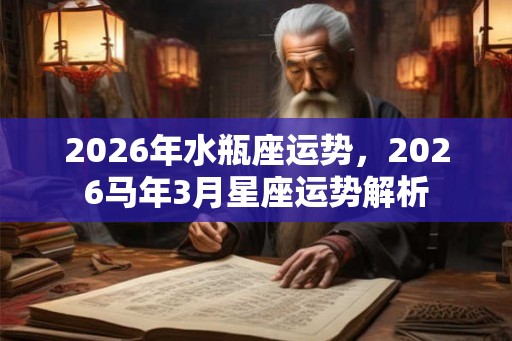2026年水瓶座运势，2026马年3月星座运势解析