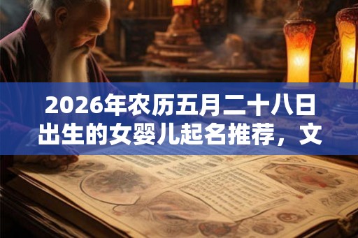 2026年农历五月二十八日出生的女婴儿起名推荐，文雅有气质的名字